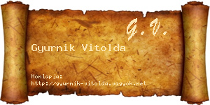 Gyurnik Vitolda névjegykártya